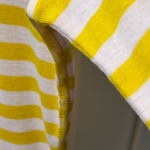 TORY SPORT PRE-LOVED AUTHENTIC YELLOW/WHITE STRIPES LONG SLEEVES COTTON T-SHIRT - Picture 12 of 14